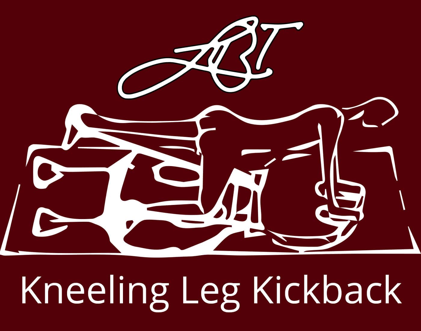 Diagram of a kneeling leg kickback while using the lancercise butt toner